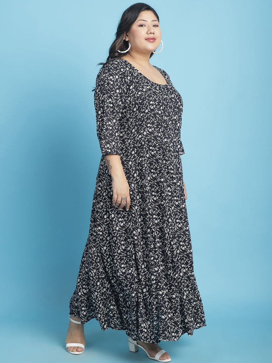 Plus Size A-Line Maxi Dress
