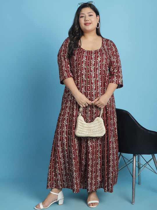 Plus Size A-Line Maxi Dress