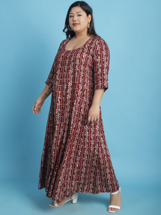 Plus Size A-Line Maxi Dress