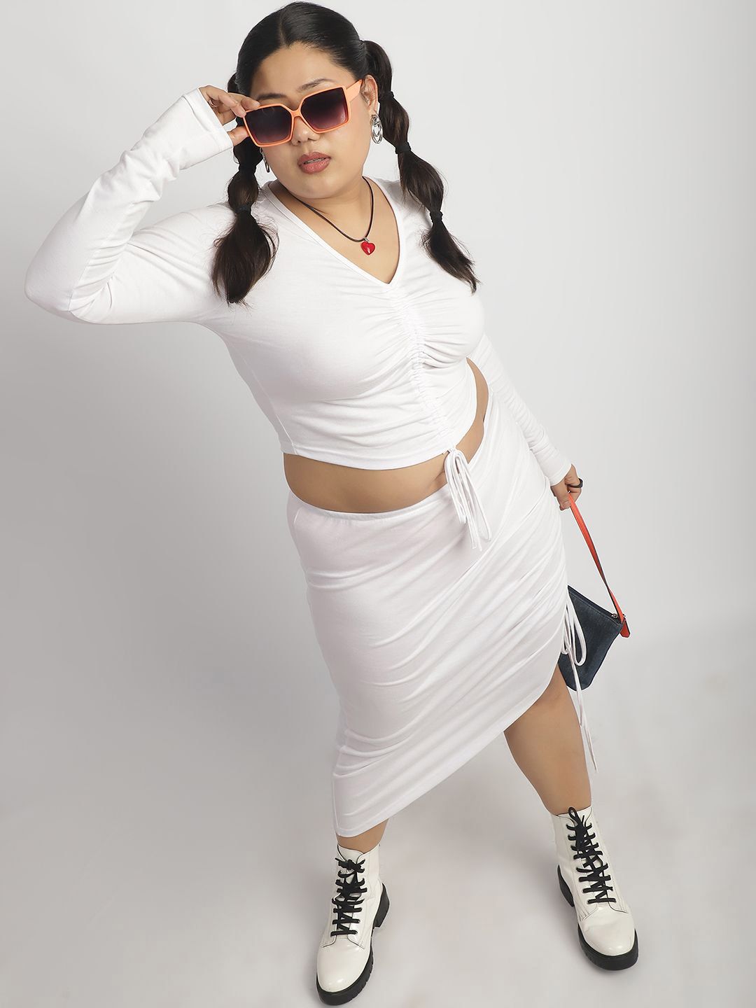 soft white drawstring front top