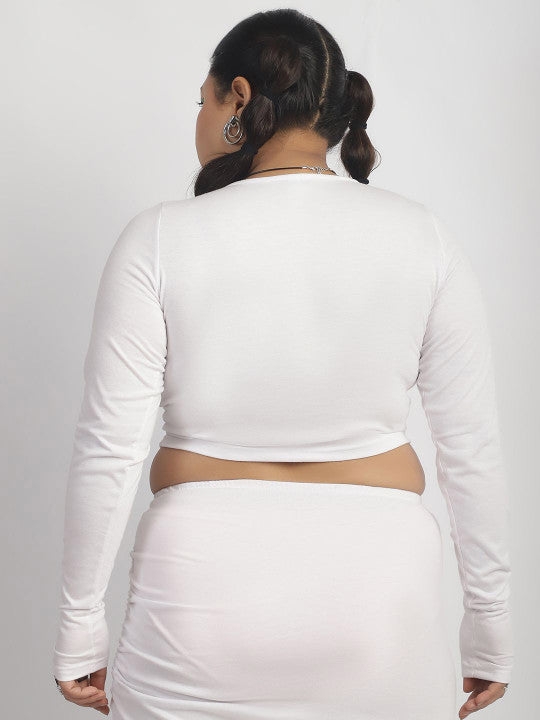 soft white drawstring front top