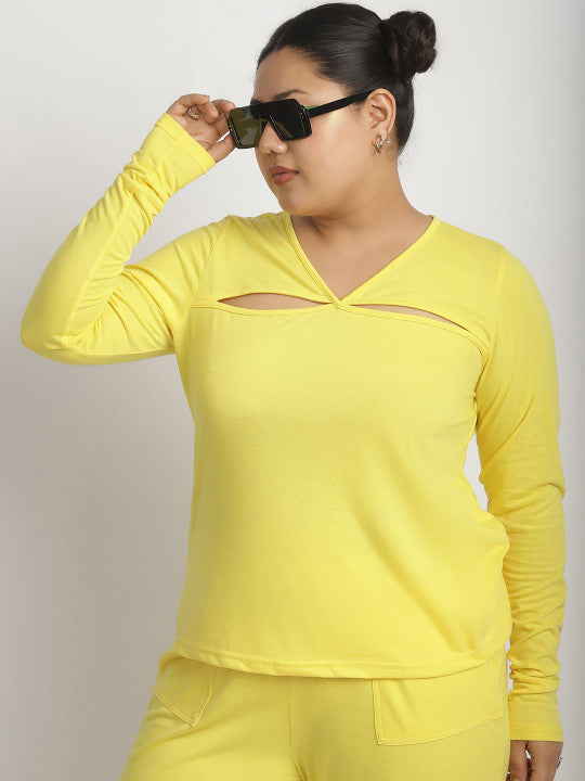 Noir Line Cutout Top