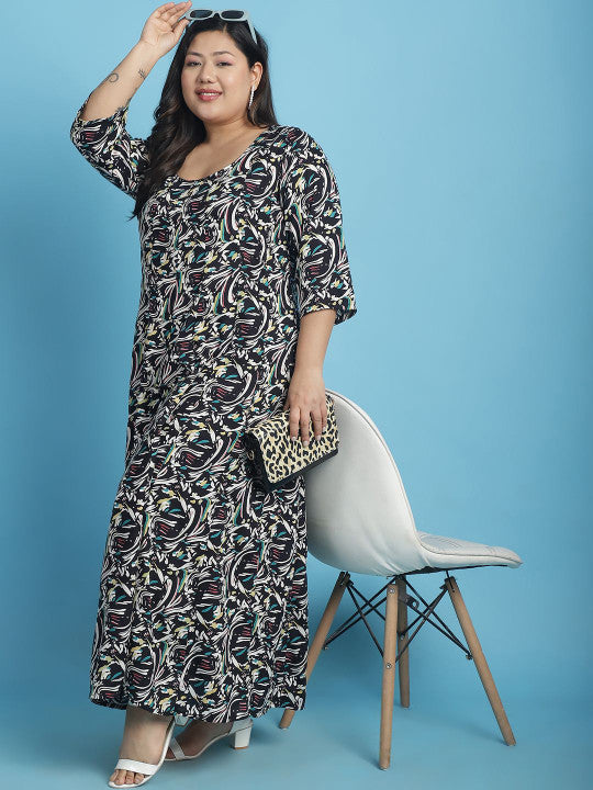 Plus Size A-Line Maxi Dress