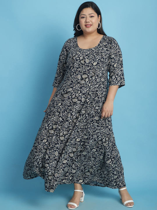 Plus Size A-Line Maxi Dress