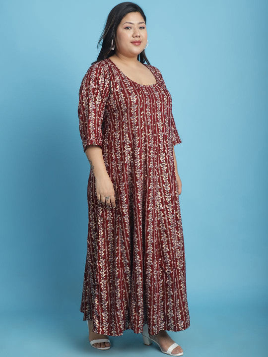 Plus Size A-Line Maxi Dress