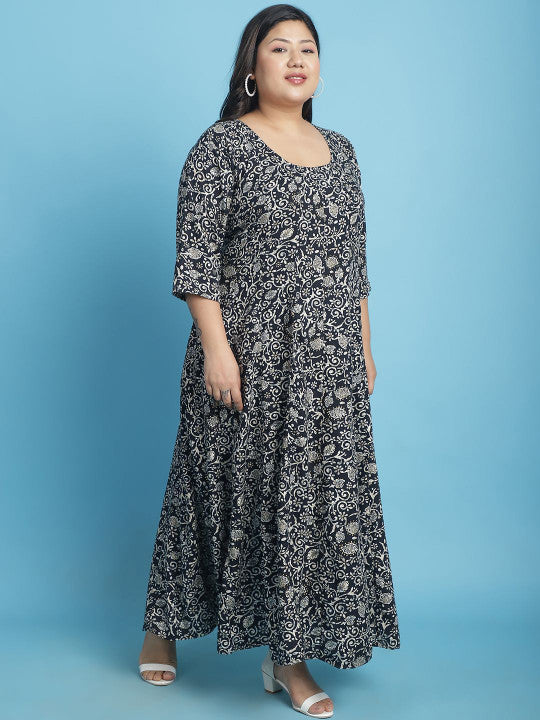 Plus Size A-Line Maxi Dress