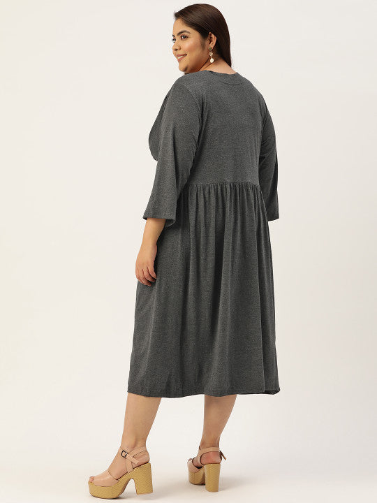 Plus Size A-Line Midi Dress