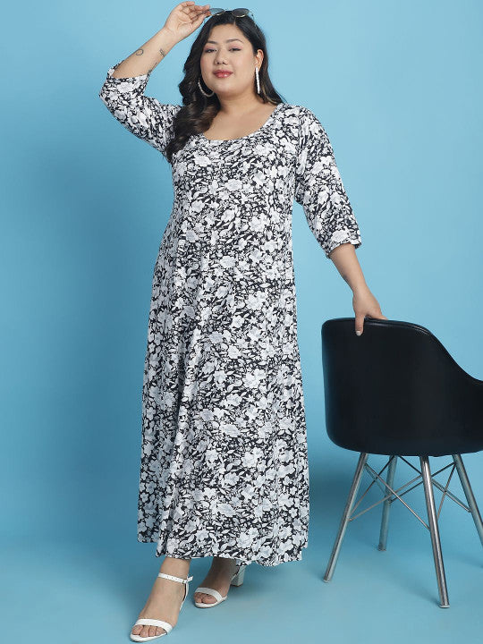 Plus Size A-Line Maxi Dress