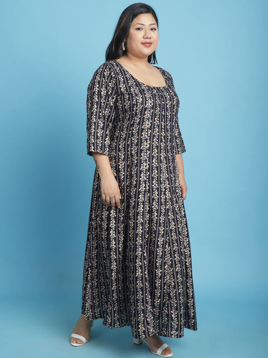 Plus Size A-Line Maxi Dress