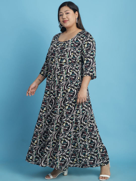 Plus Size A-Line Maxi Dress